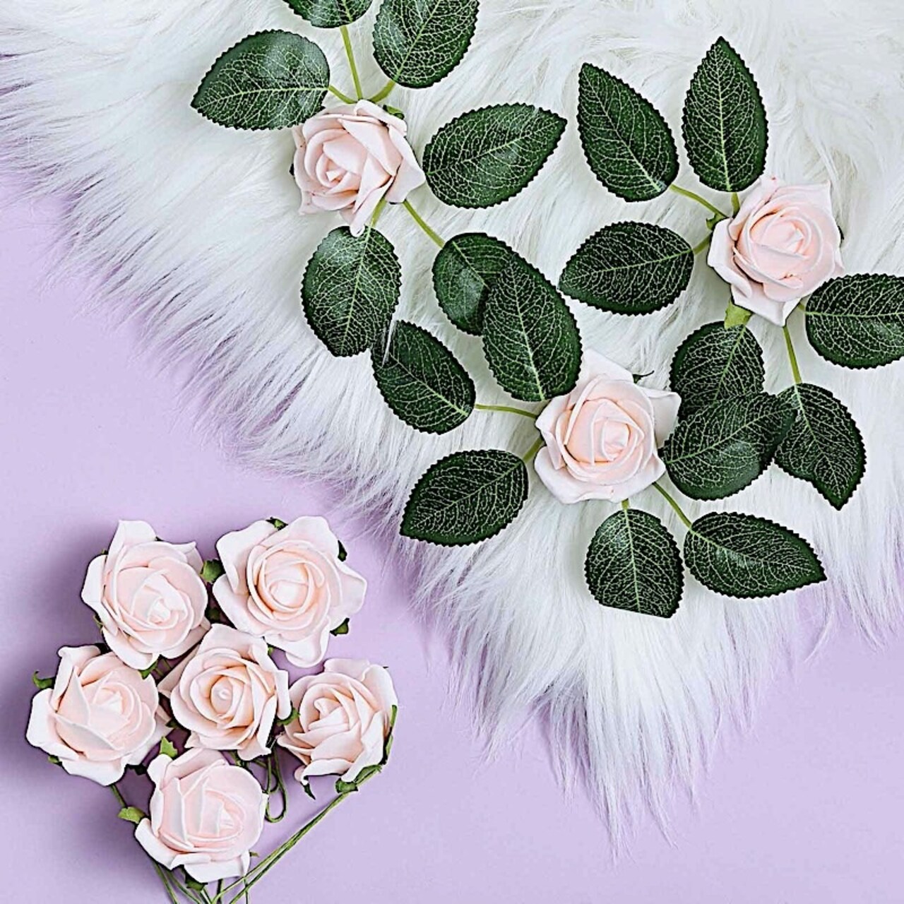 24 PCS 2-Inch Mini Artificial Foam Roses with Stems – Wedding Bouquet, Centerpiece & DIY Party Decorations